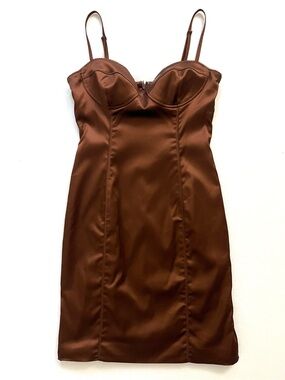 Aritzia Wilfred Cocoa Brown Mirror Dress - Size 8